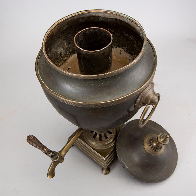 A 19th century copper samovar.