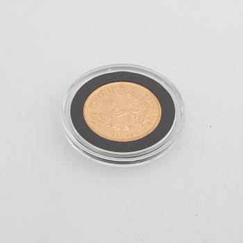 Guldmynt Norge, Oscar II 20 kr, 1877.