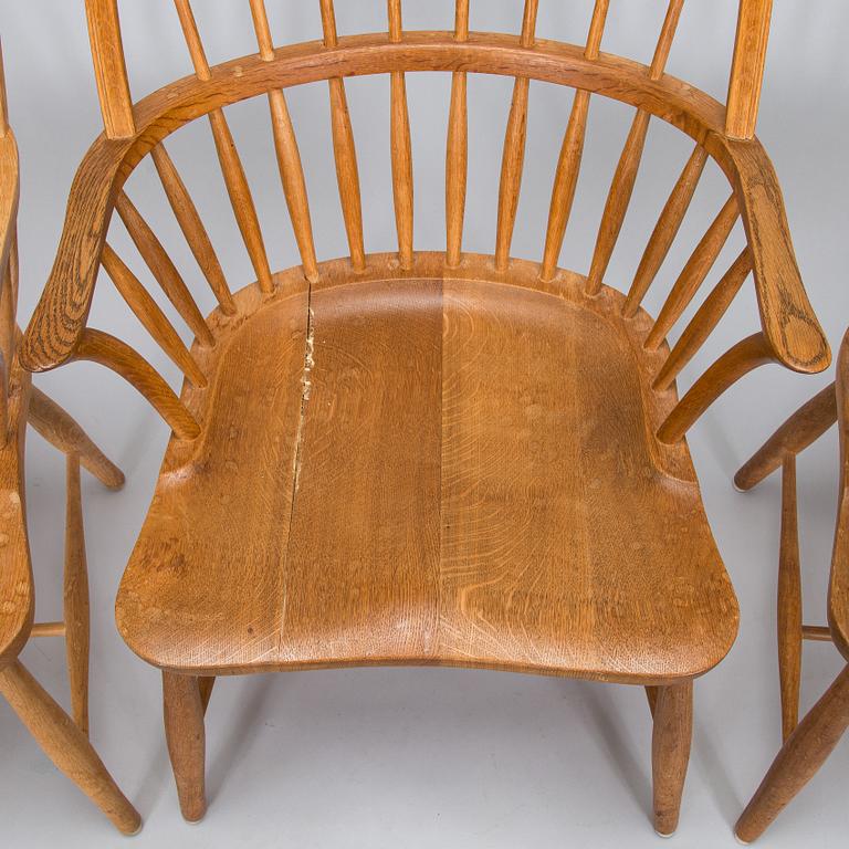 Nojatuoleja, 3 kpl, 1900-luvun loppupuoli.