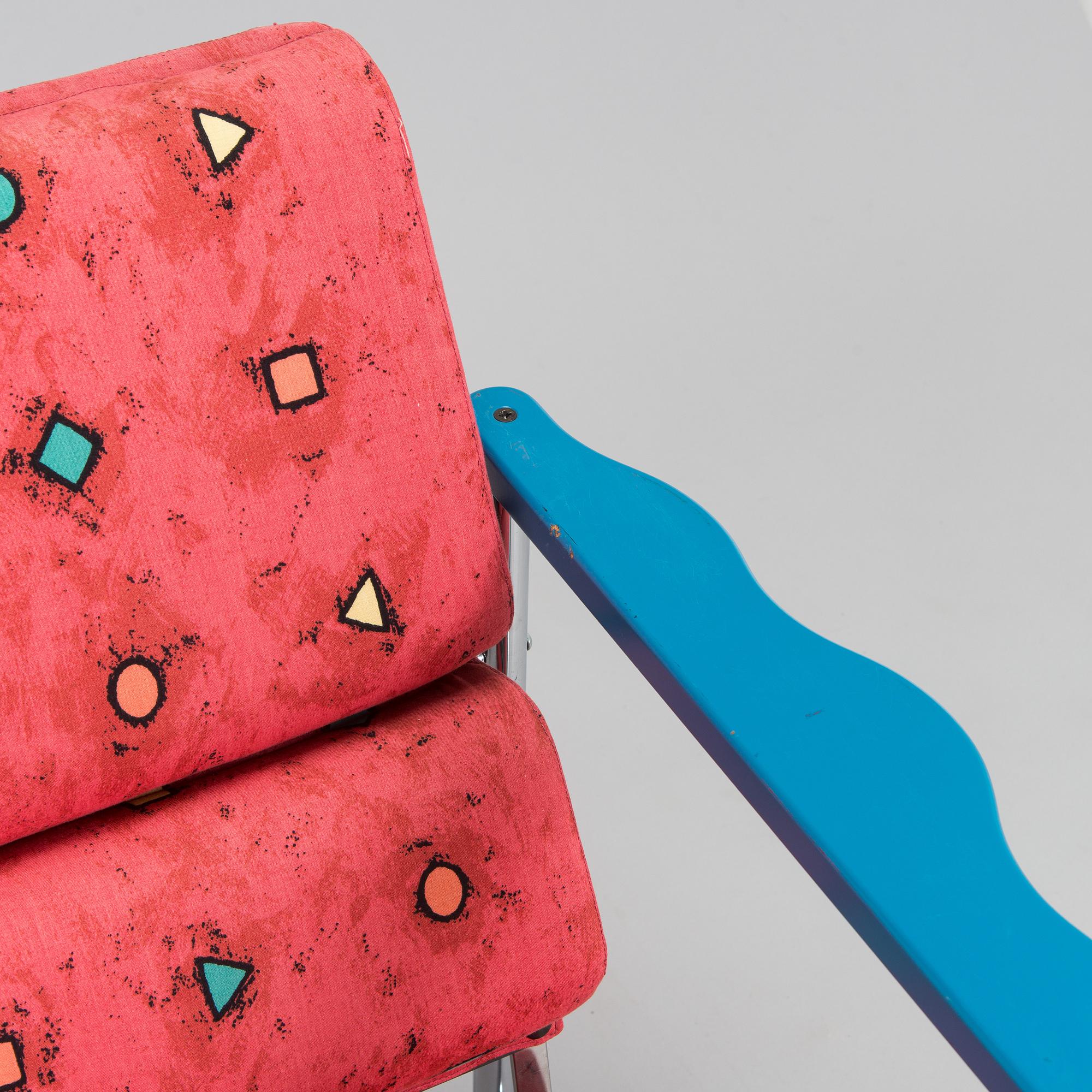 Yrjö Kukkapuro, A 1980s  'Experiment' open armchair for Avarte, Finland.