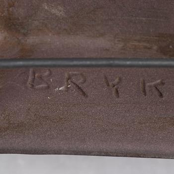 Rut Bryk, two stoneware plaques, Arabia, Finland late 1950's.