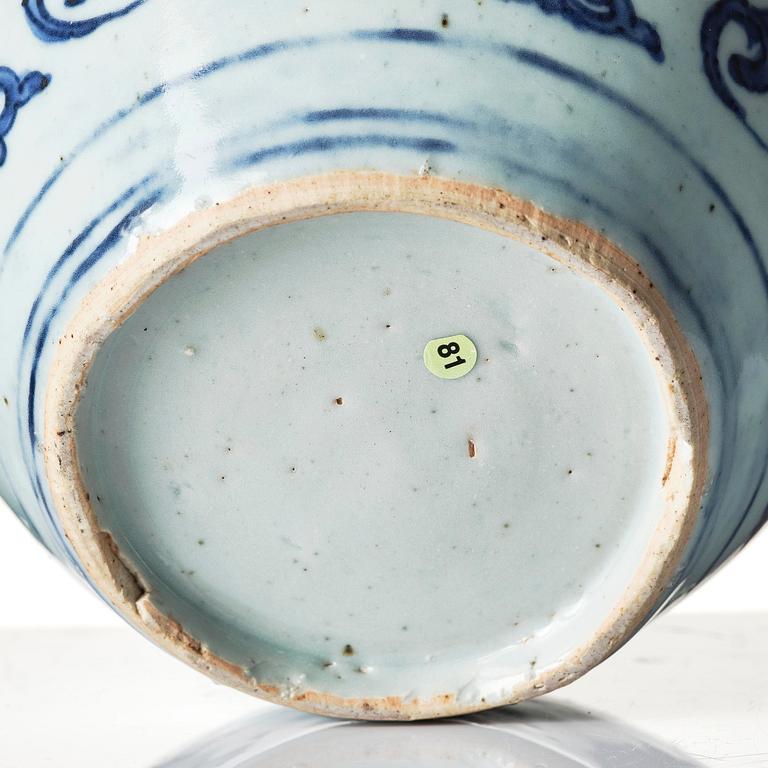 A blue and white jar, Ming dynasty (1368-1644).