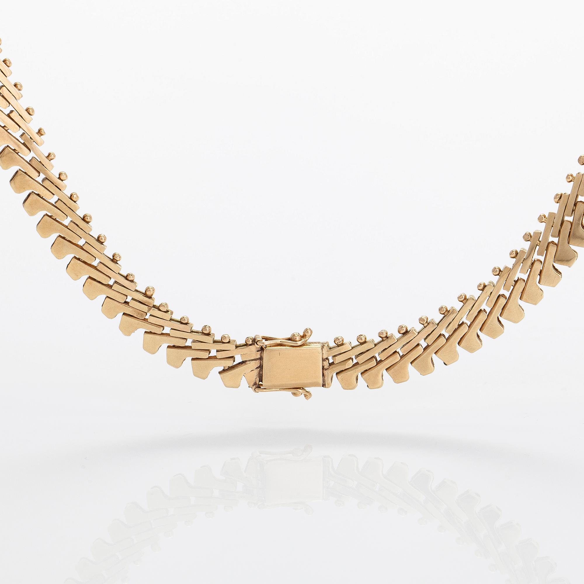 Halsband, 14K guld. Finska importstämplar 1971.