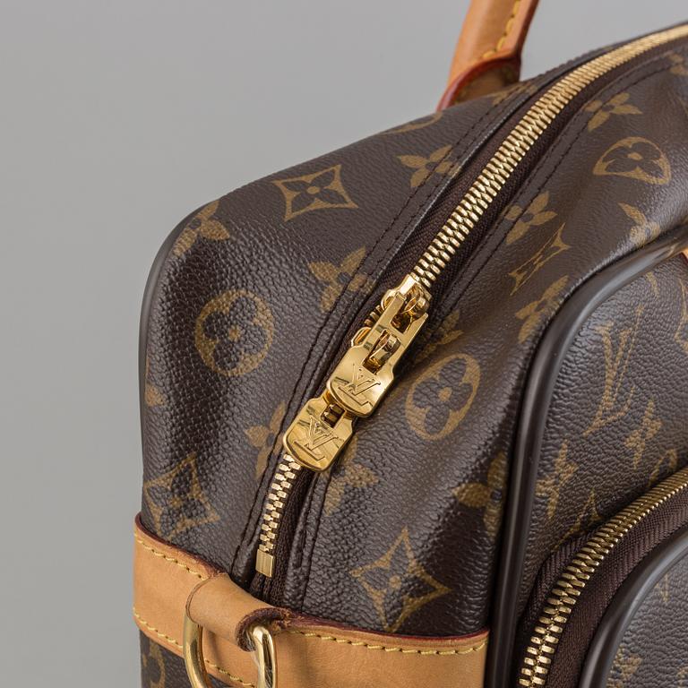 Louis Vuitton, a monogram canvas carry on bag.