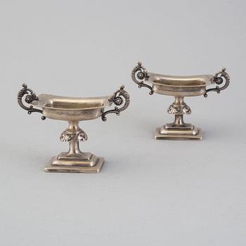 A pair of silver saltcellars, Pogorzelski, Warsawa, 1859.