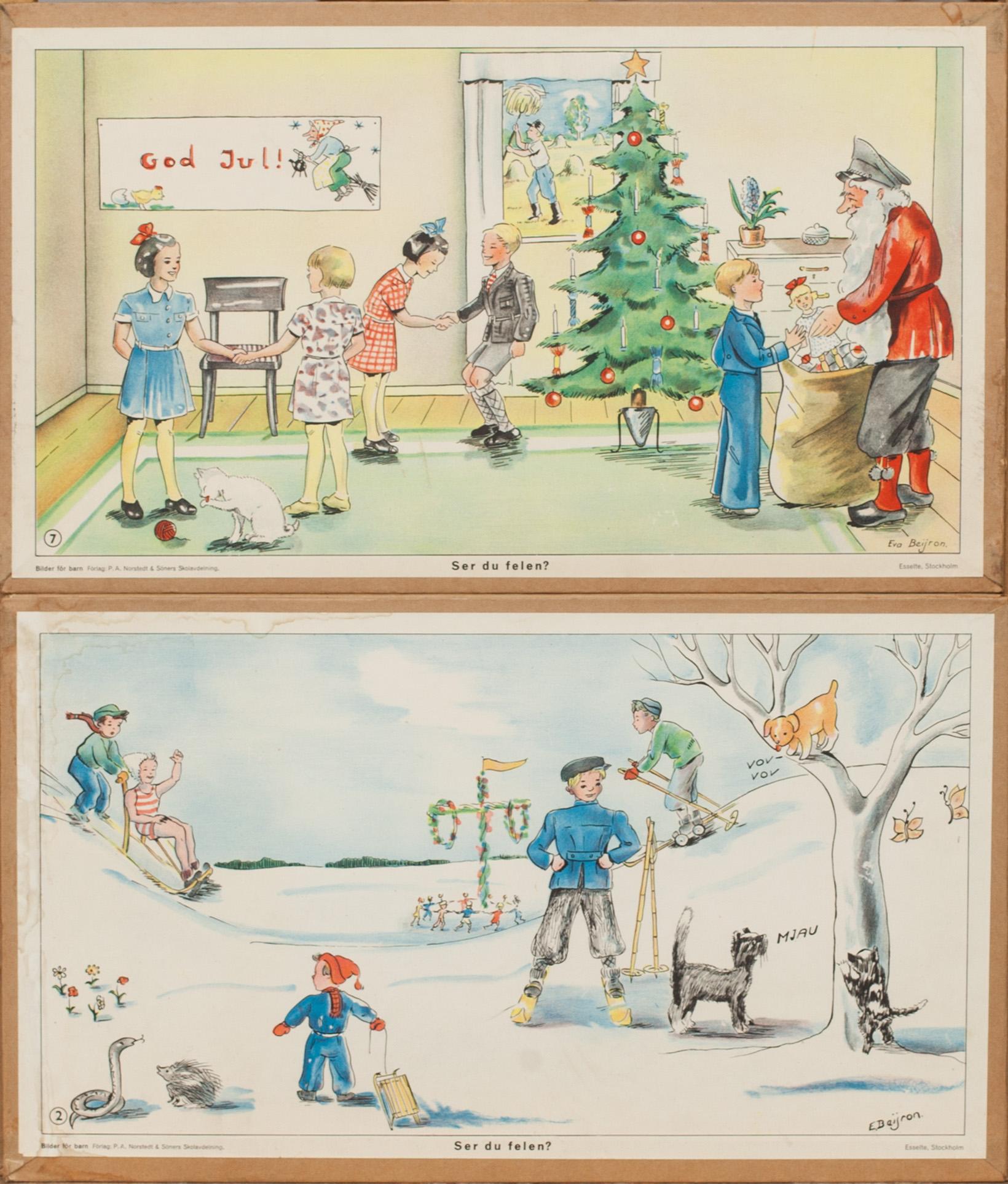 SKOLPLANSCHER, 6st. P. A. Norstedt & Söners skolavdelning.  Esselte, Stockholm.