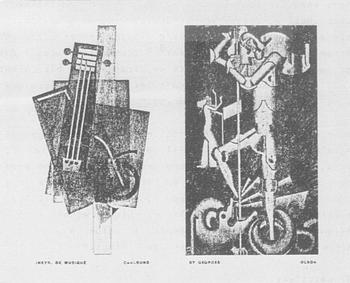 Otto G Carlsund, “Instruments de Musique” (Mural komposition för musikrum).