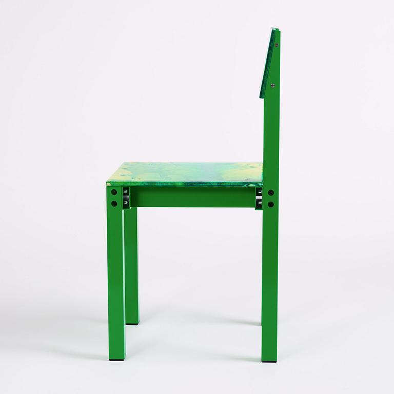 Fredrik Paulsen, a unique chair, "Chair One Open Air, Dirty Boots", JOY, 2024.
