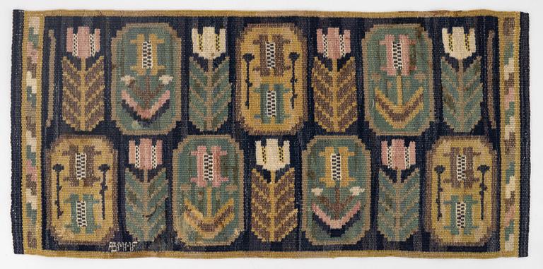 Märta Måås-Fjetterström, a textile, "Medaljongerna", rölakan, ca 85 x 41 cm, signed AB MMF.