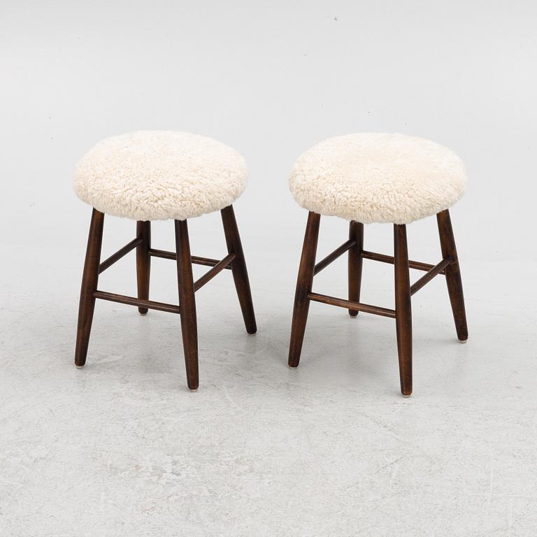 Stools, a pair. 20th century.