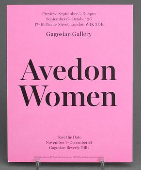 INVITATIONCARDS / INBJUDNINGSKORT, 3 st,  "Murals & Portraits", "Avedon Women, "Avedon" ,Gagosian Gallery, New York.