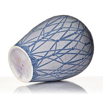 Gunnar G:son Wennerberg, a "Sgraffito" creamware floor vase, Gustavsberg, 1904.