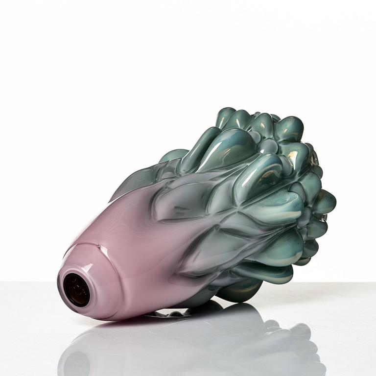 Hanna Hansdotter, a "Stucco print" glass sculpture, The Glass Factory, Boda Glassworks, Sweden 2019.