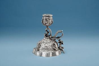 LJUSSTAKE, silver. Sannolikt Holland medlet på 1800 t. Franska importstämplar.