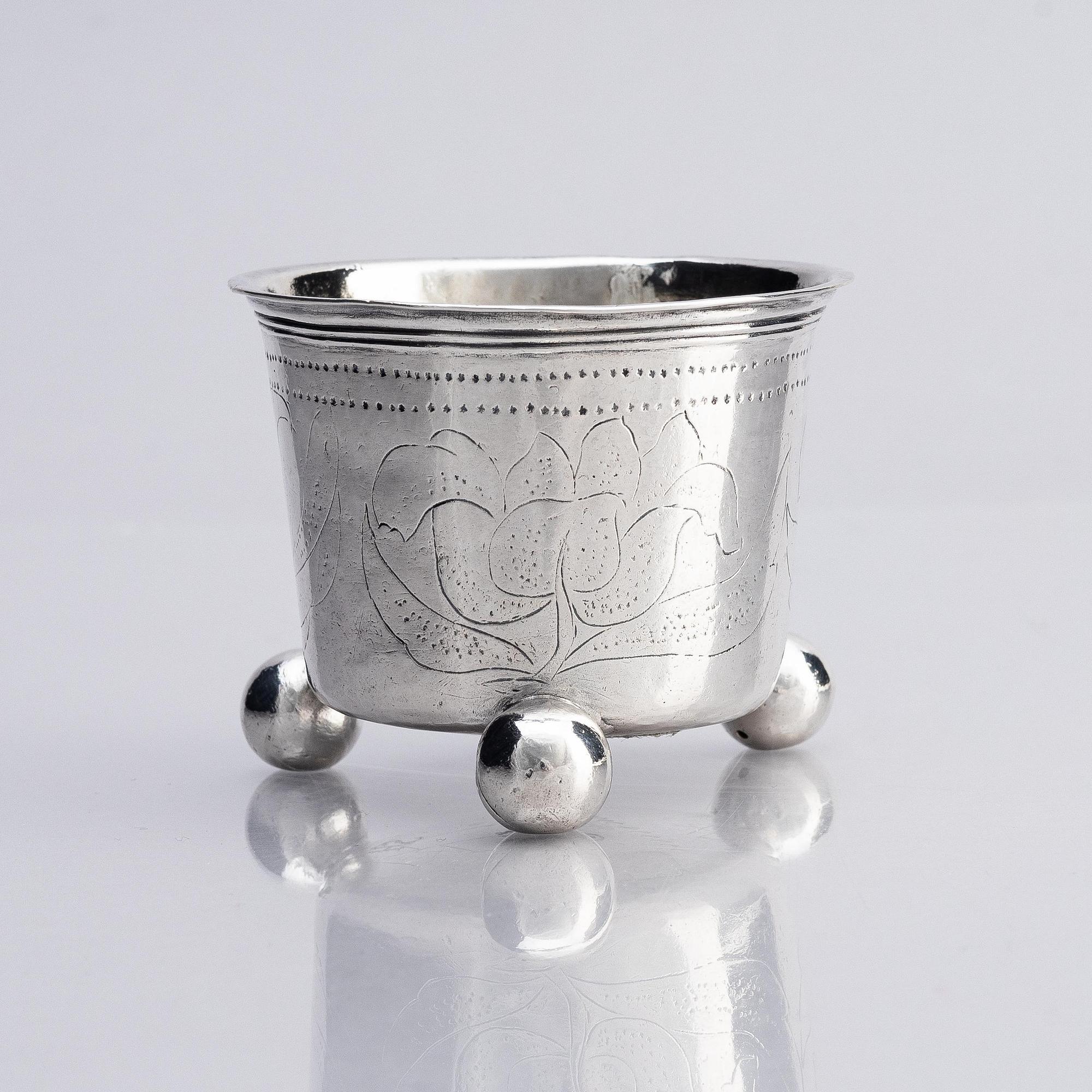 A Swedish early 18th century silver beaker, mark of Ferdinand Sehl d.ä., Stockholm 1707.