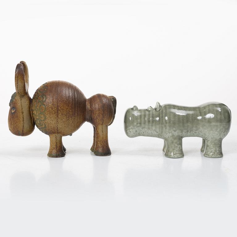 Lisa Larson, Figurines, stoneware, 2 pcs, Gustavsberg.