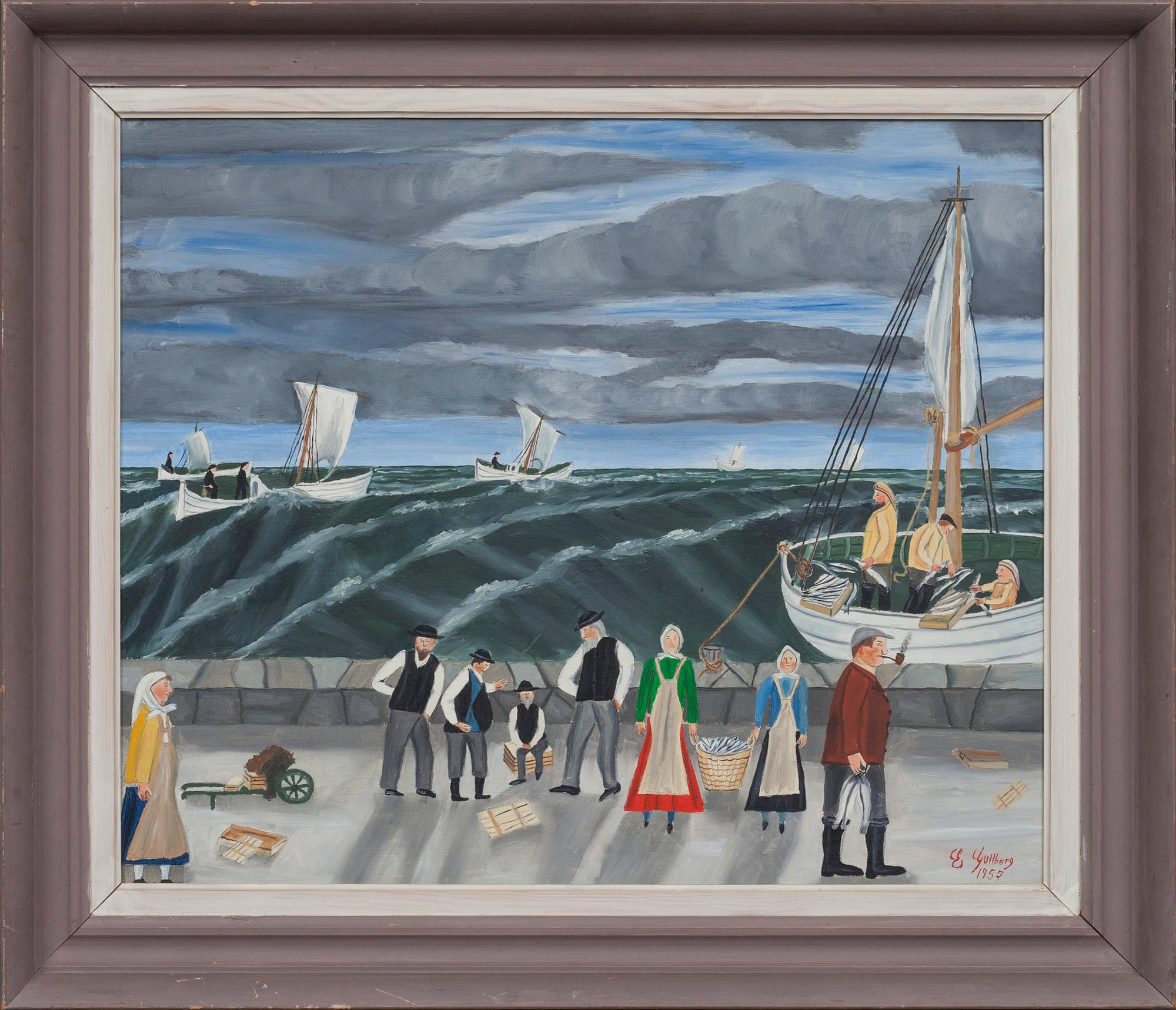 ERNST GULLBERG, olja på pannå, signerad och daterad 1957.