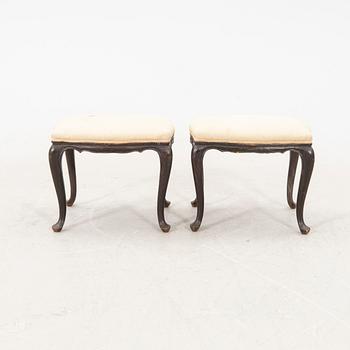A pair of Louis XV style 19th century stools.