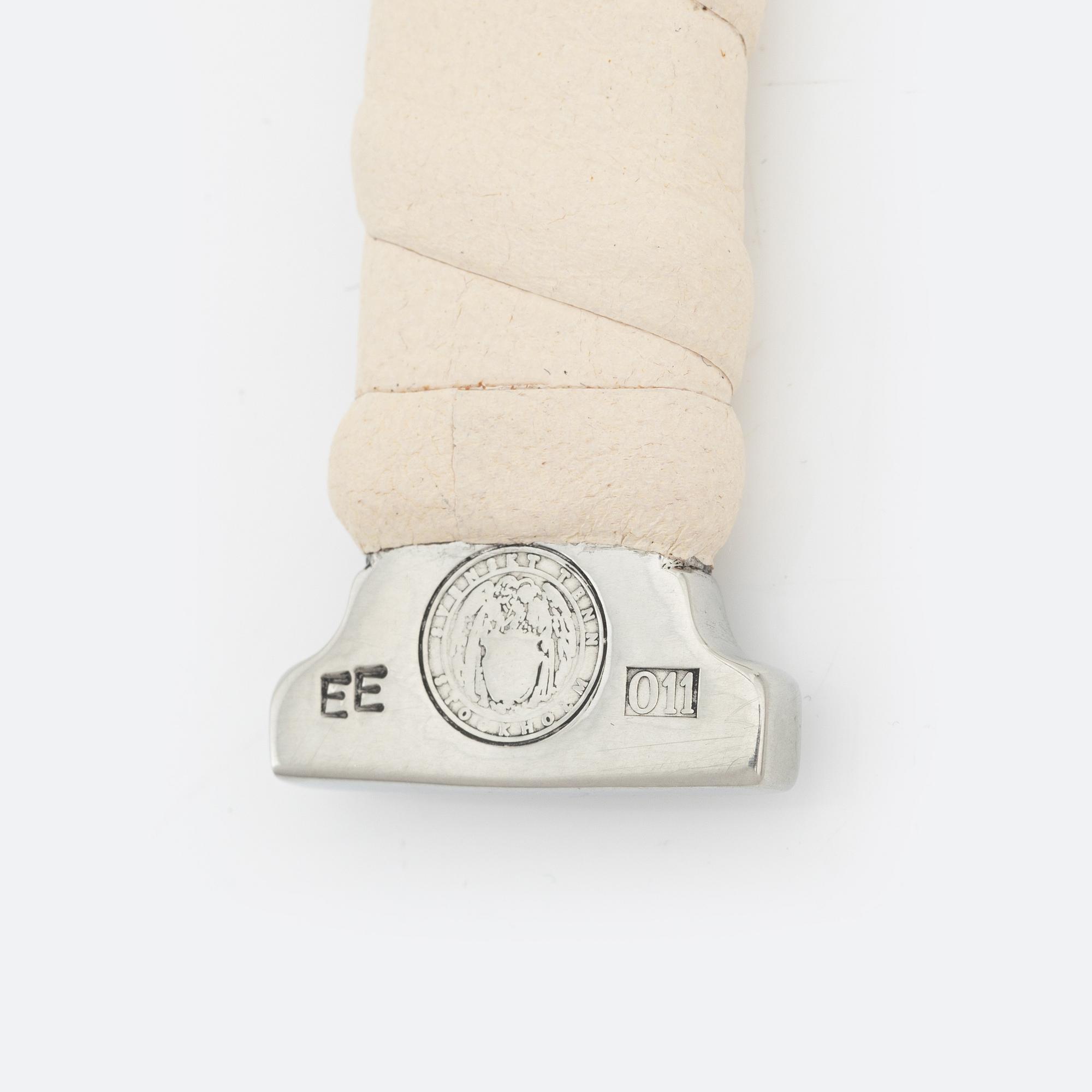 Eric Ericsson, a pewter and leather hand mirror 'Självbild Nr 5', 2012.