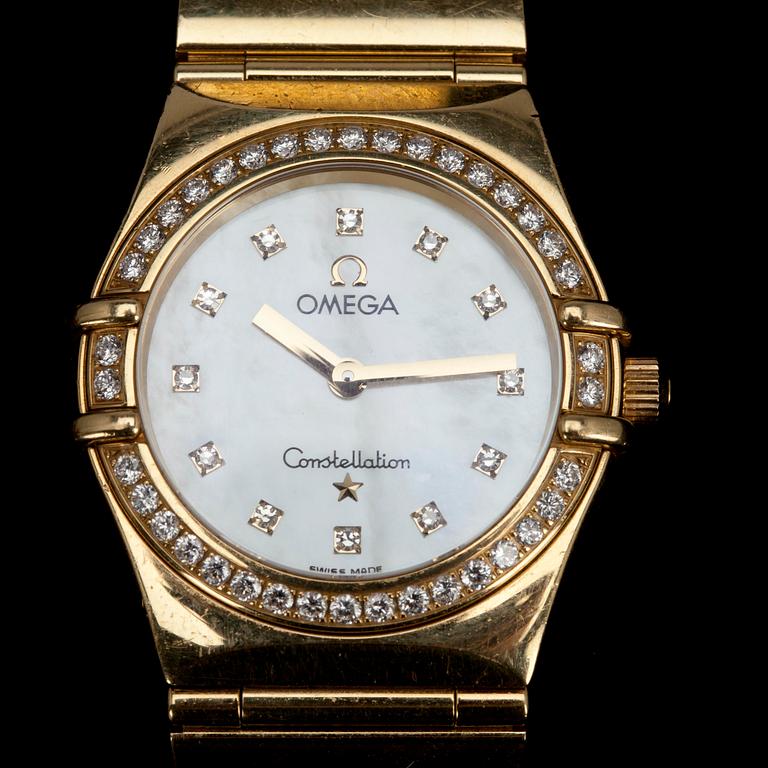 ARMBANDSUR, dam, Omega Constellation My Choice. 18K guld, infattade diamanter ca 0.50 ct. Totalvikt 73,5 g.