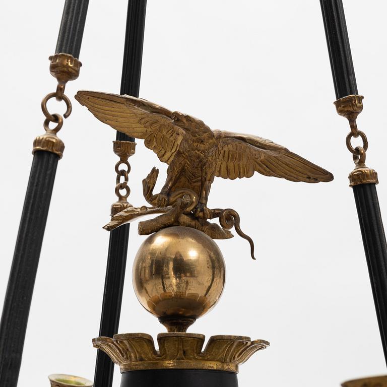 A Empire style chandelier, 19th Century.
