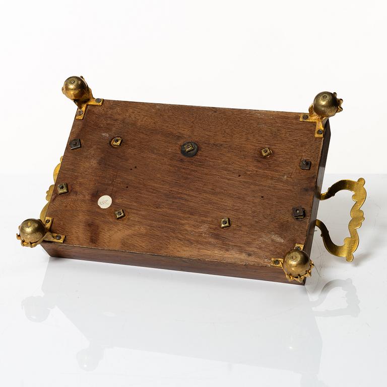 A French late Empire ormolu and cut-glass writing stand, ca 1830.