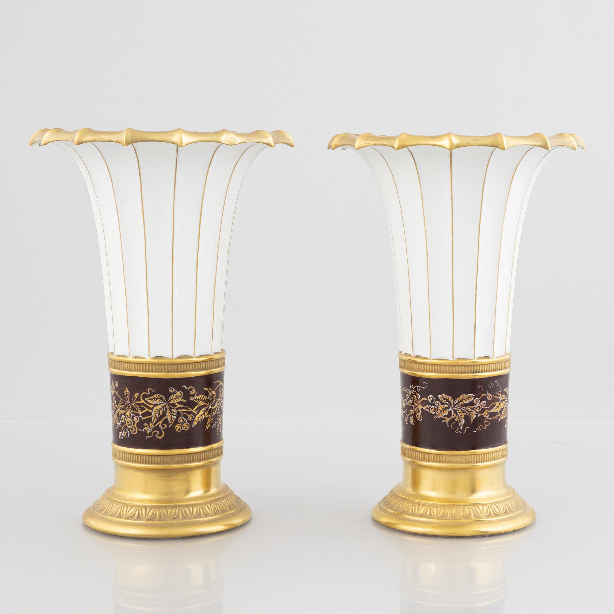 Royal Copenhagen, a pair of porcelain vases, Denmark, 1923-34.
