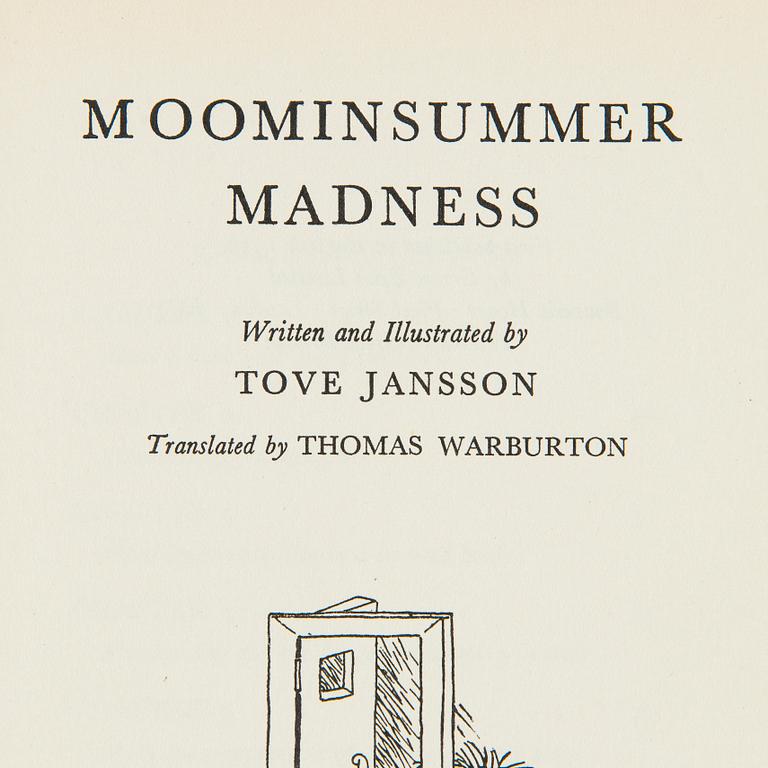 Tove Jansson, Bok 1 upplagan "Moominsummer Madness", Limited Ernest Benn London 1955.