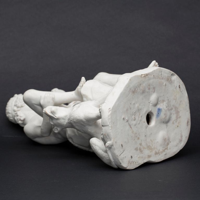 FIGURIN, parian,"Herdepojke", stämplat Eneret, Royal Copenhagen, efter Thorvaldsen. 1800/1900-tal.