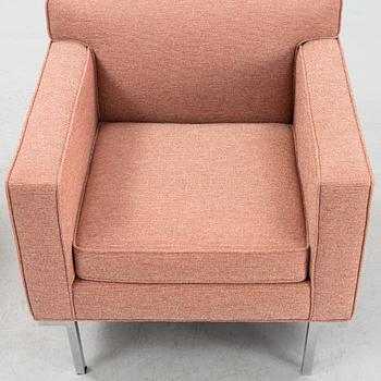 A 'Theatre' easy chair, Ted Boerner, and 'Bantam' ottoman, Design Within Reach/DWR.