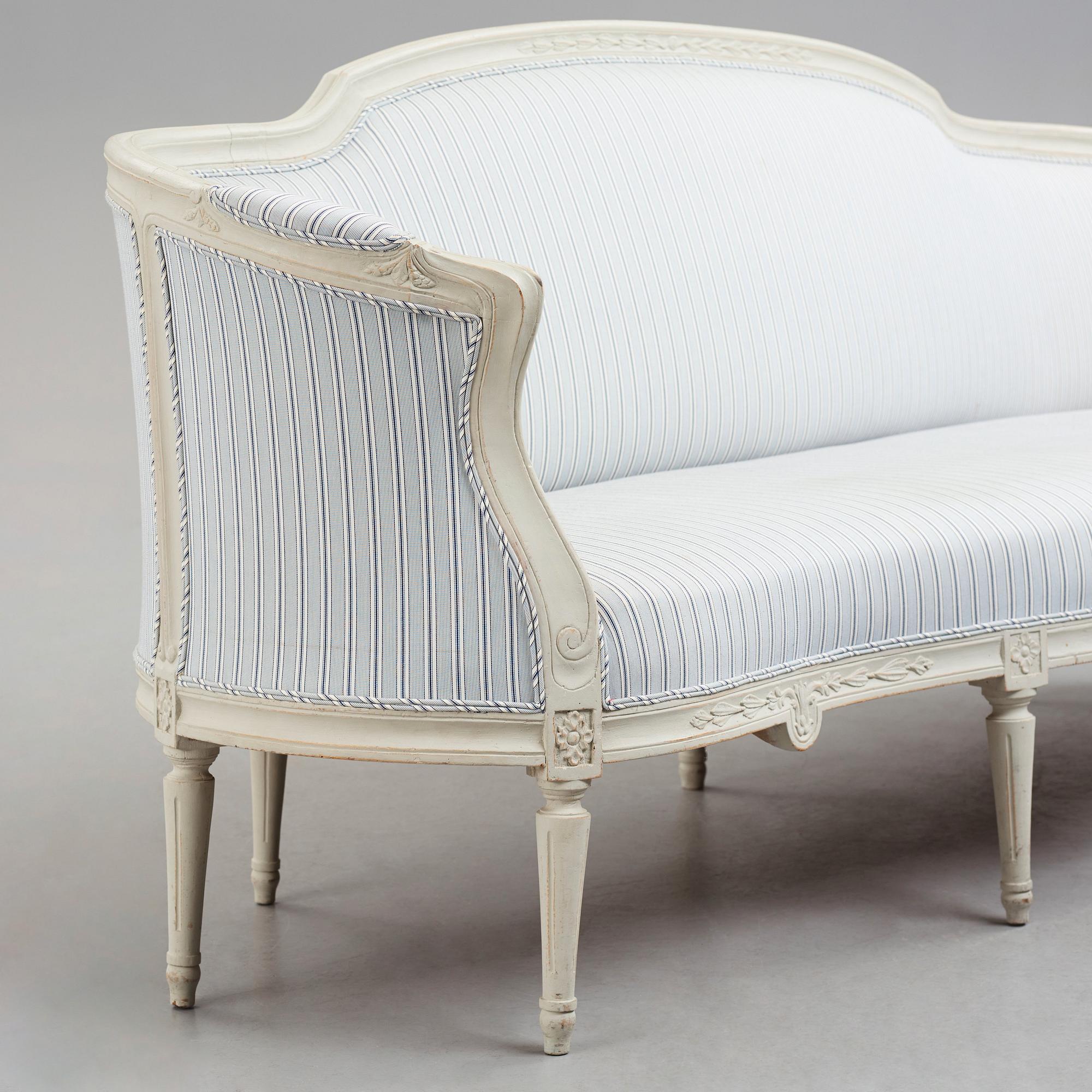 Soffa, 1700-talets slut, Gustaviansk.