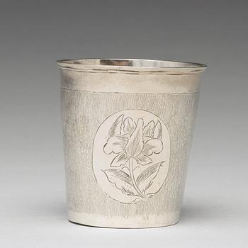 Jöran Hieronymi Bernegau, bägare, silver, Norrköping (verksam 1648-1679). Barock.