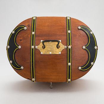 A sami handicraft / duodji 'Giisa'-coffin reportedly made in  Sorsele 1962.