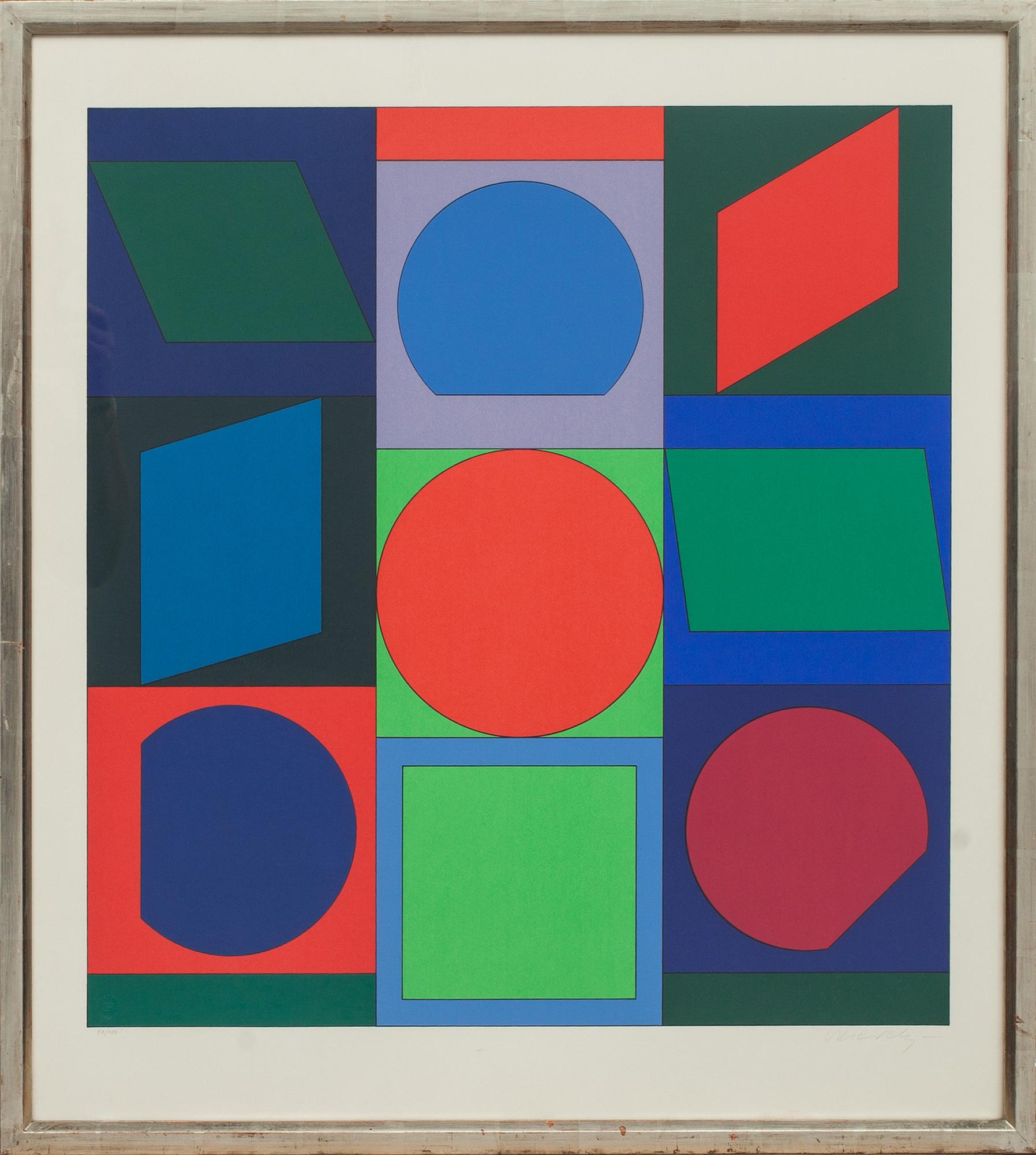 VICTOR VASARELY, färglitografi, signerad och numrerad 51/150.
