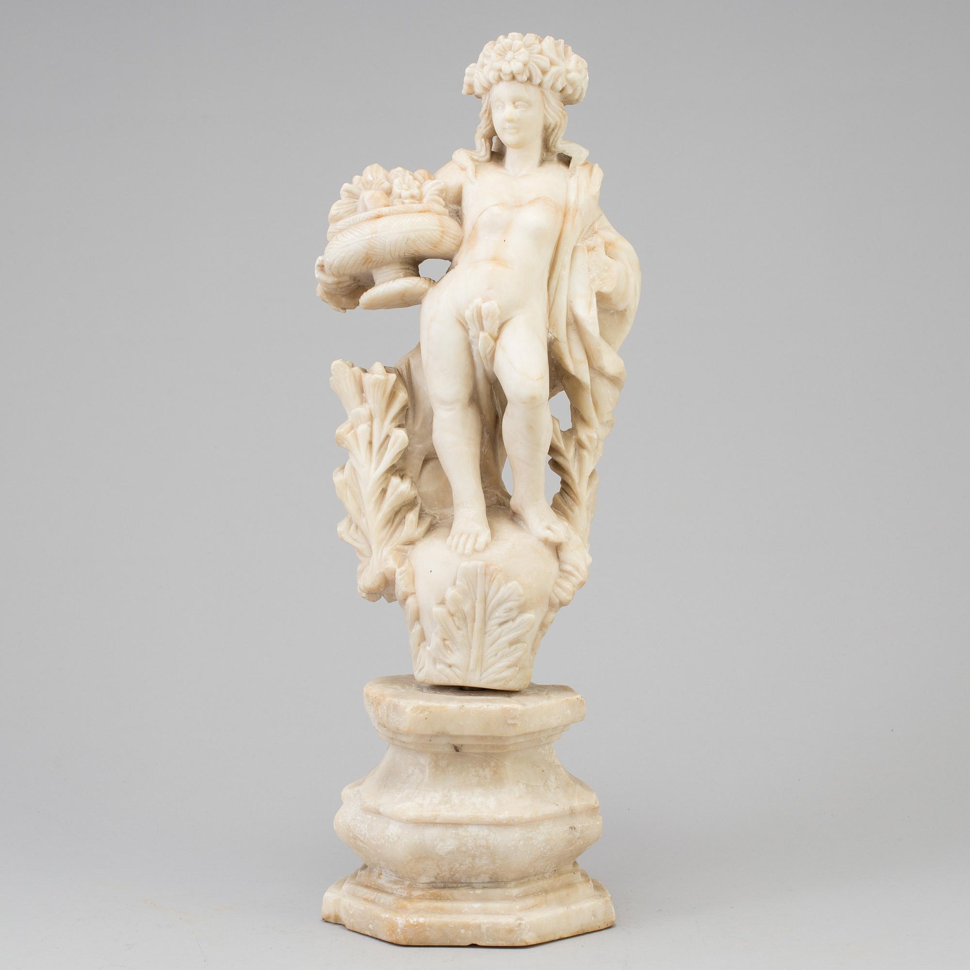 A 19TH CENTURY ALABASTER SCULPTURE.