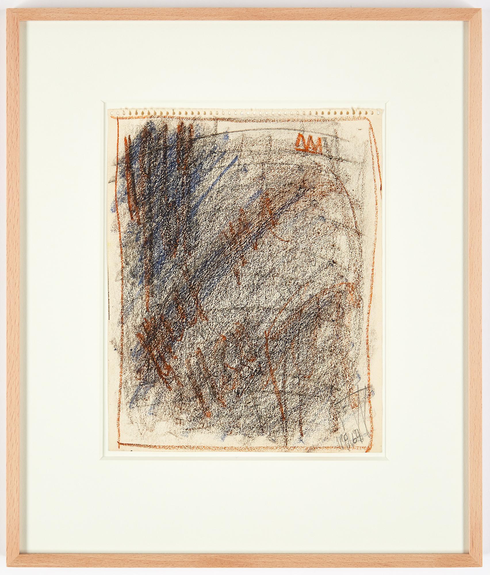 Eddie Figge,mixed media on paper, signed and dated 1964.