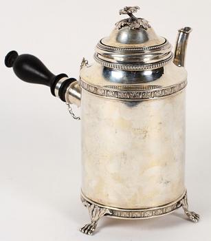 KAFFEKANNA, silver, sengustaviansk stil, K Andersson Stockholm 1897. Tot vikt 765 gram.