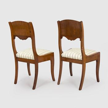 Tuoleja, 3 kpl, biedermeier-tyyli, 1800-luvun loppupuoli.
