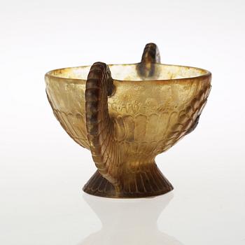 A Gabriel Argy- Rousseau pâte de verre bowl with handles, France, ca 1927.