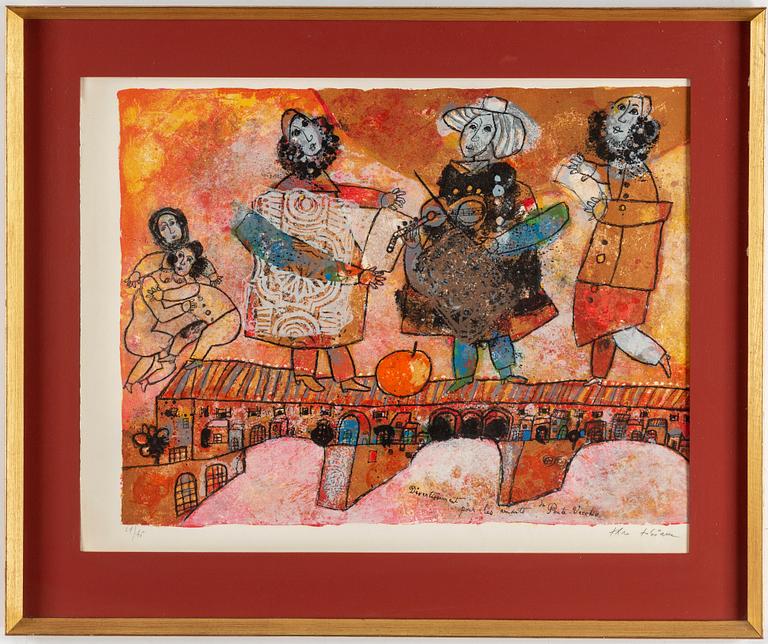 THEO TOBIASSE, färglitografier.  3 st, signerade EA, 57/75, EA.