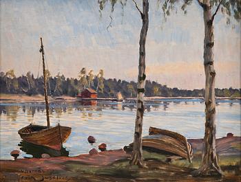 467. Erik Juselius, BIRCHES BY THE SHORE.