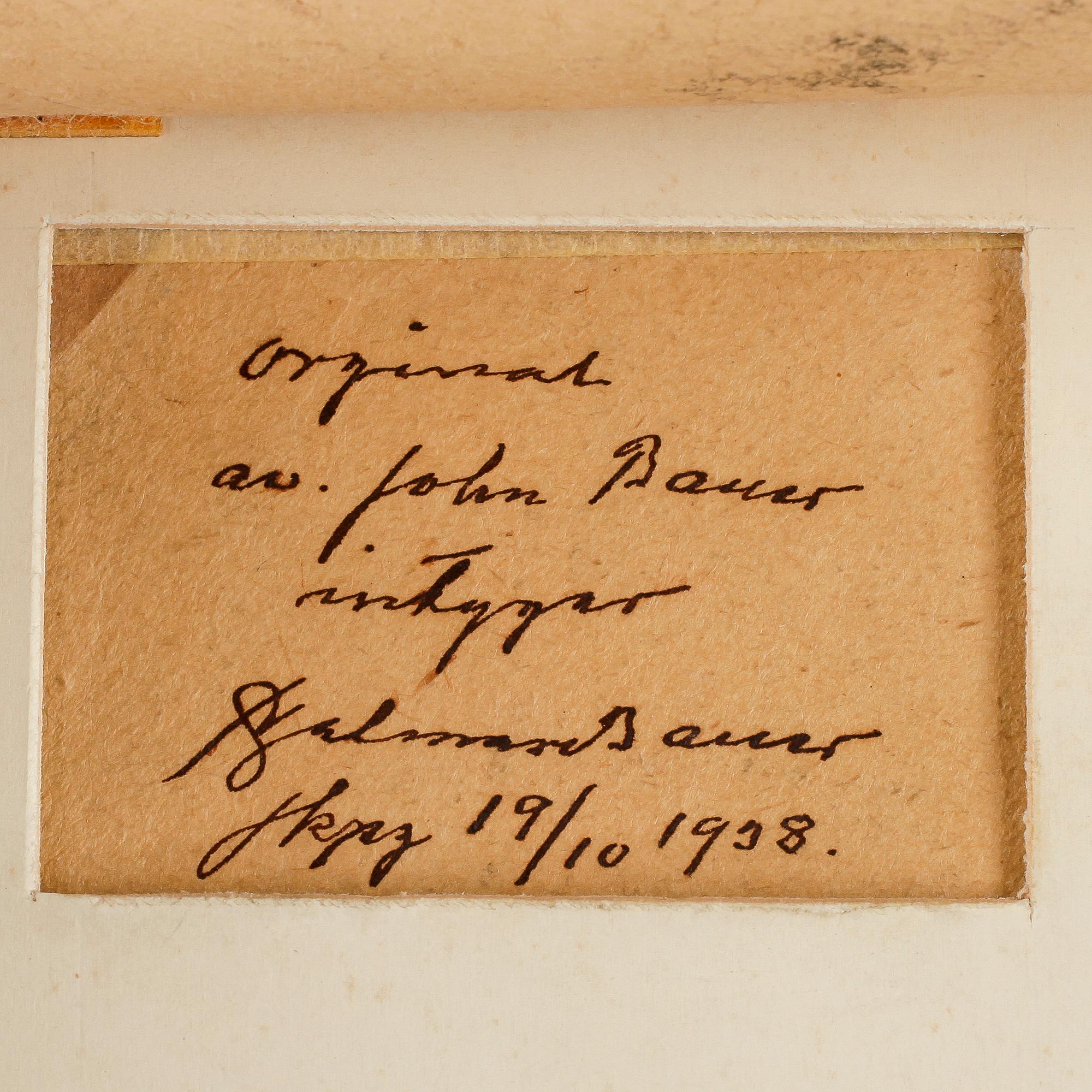 JOHN BAUER, tillskriven, blyertsteckning, ej signerad.