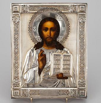 IKON, Ryssland, ca 1900, silver risa.