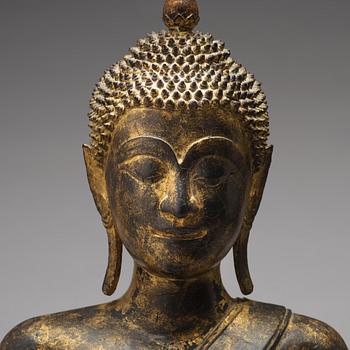 A large bronze buddha, Thailand, 20th century.