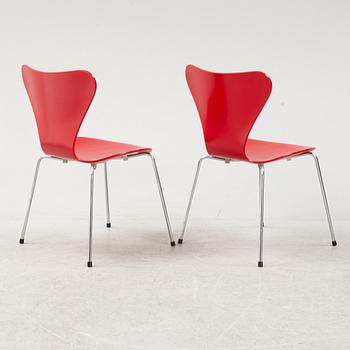 Arne Jacobsen, stolar, 6 st, "Sjuan", Fritz Hansen, Danmark.