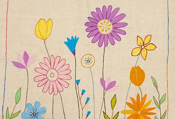 A hand-embroidered Kelim, c. 182 x 123 cm.