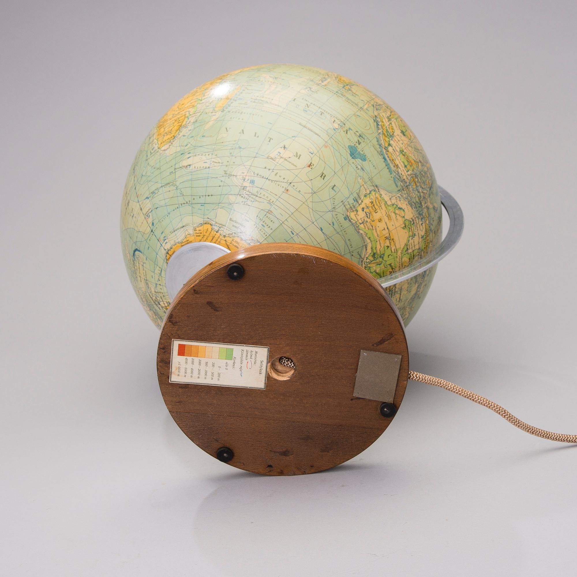 MAAPALLO, "Räthin fyysinen pallokartta, laatinut prof. Arthur Krause", Saksa. 1930/40-luku.