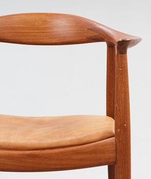 A pair of Hans J Wegner teak 'The Chair', by Johannes Hansen, Denmark 1950-60's.