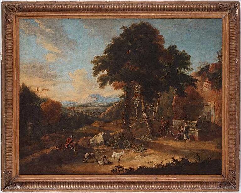 Italianate landscape with resting figures.