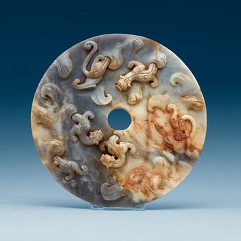 1415. A large stone bi disc, China.